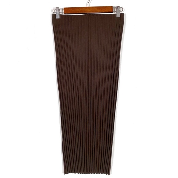 REVOLVE x Cotton Citizen NWT Brown Ribbed Cutout Midi Skirt 🤎 Size XS 🤎 - Picture 1 of 5